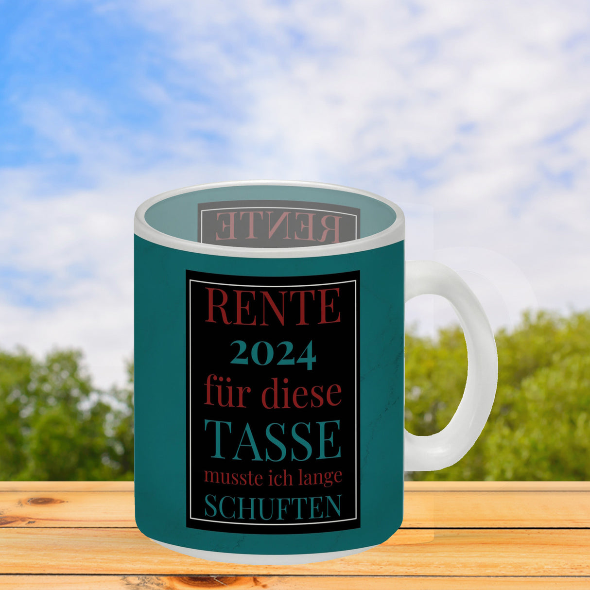 Rente 2024 Kaffeebecher eine bunte Tasse für Rentner