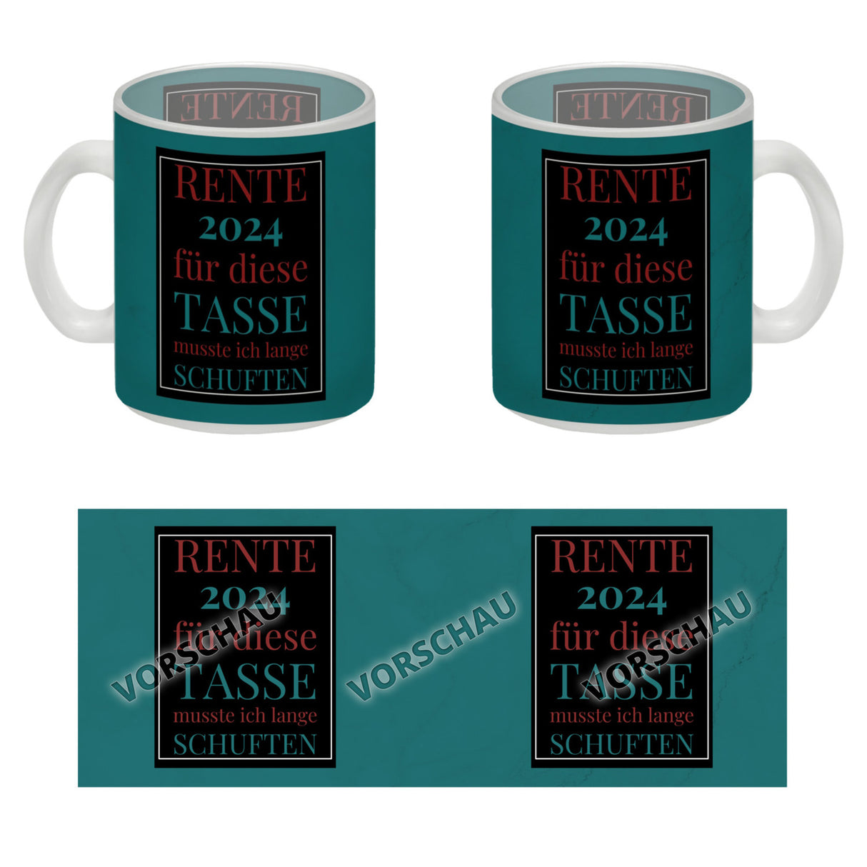 Rente 2024 Kaffeebecher eine bunte Tasse für Rentner