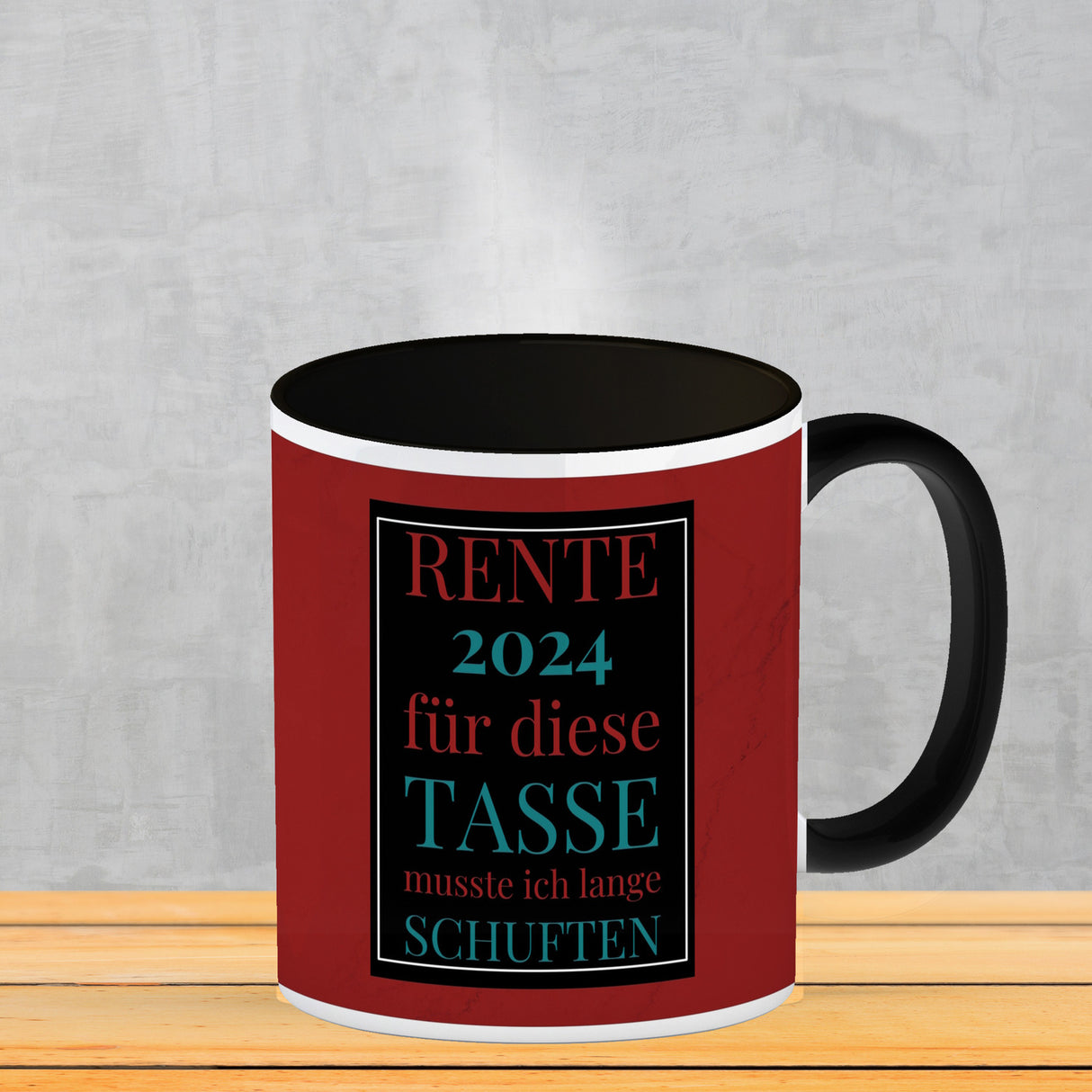 Rente 2024 Kaffeebecher eine bunte Tasse für Rentner