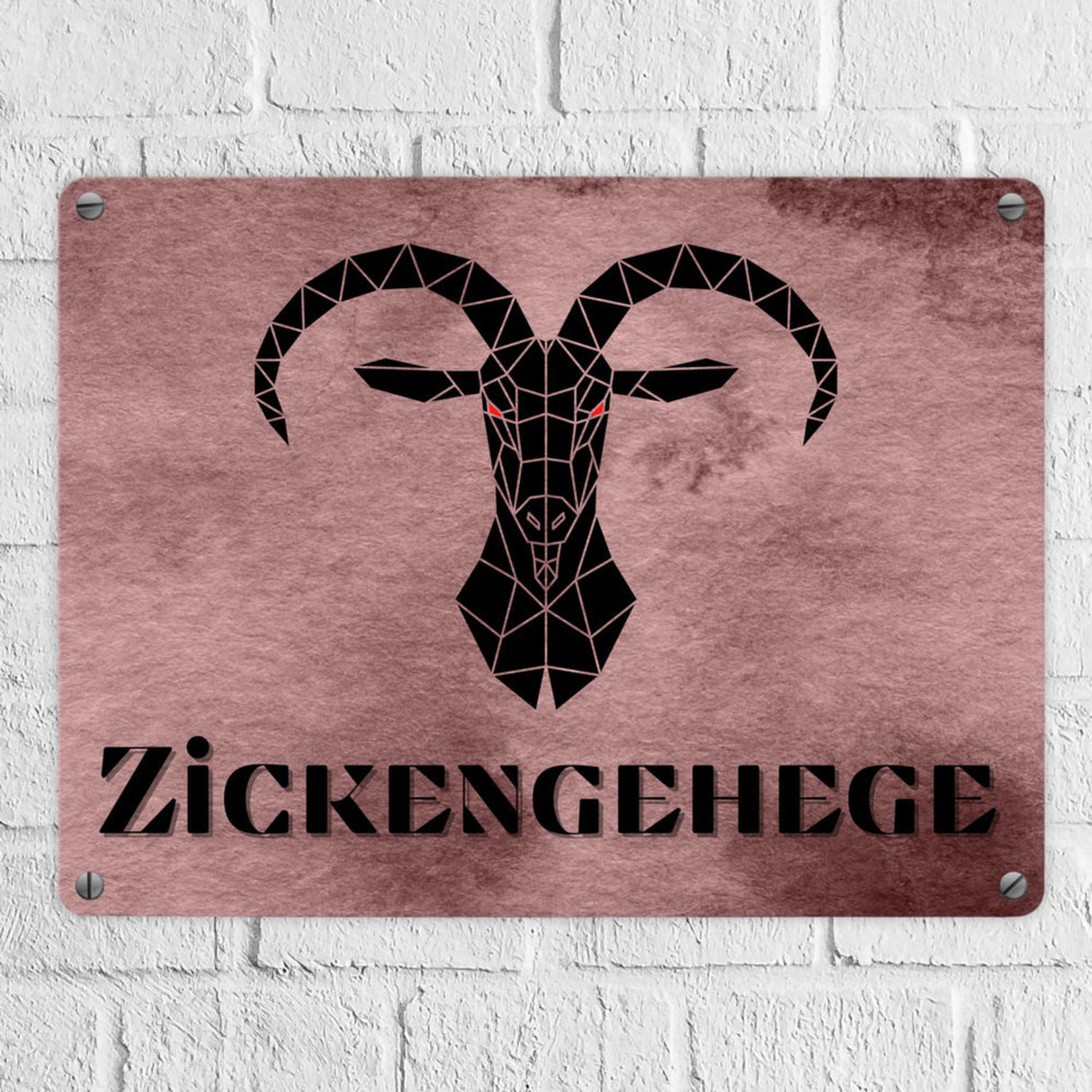 Zickengehege Metallschild in 15x20 cm für deine Tochter in pink