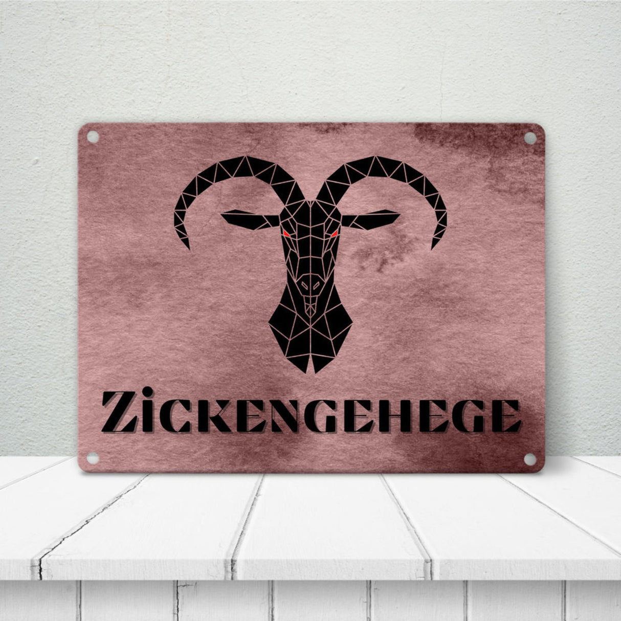 Zickengehege Metallschild in 15x20 cm für deine Tochter in pink