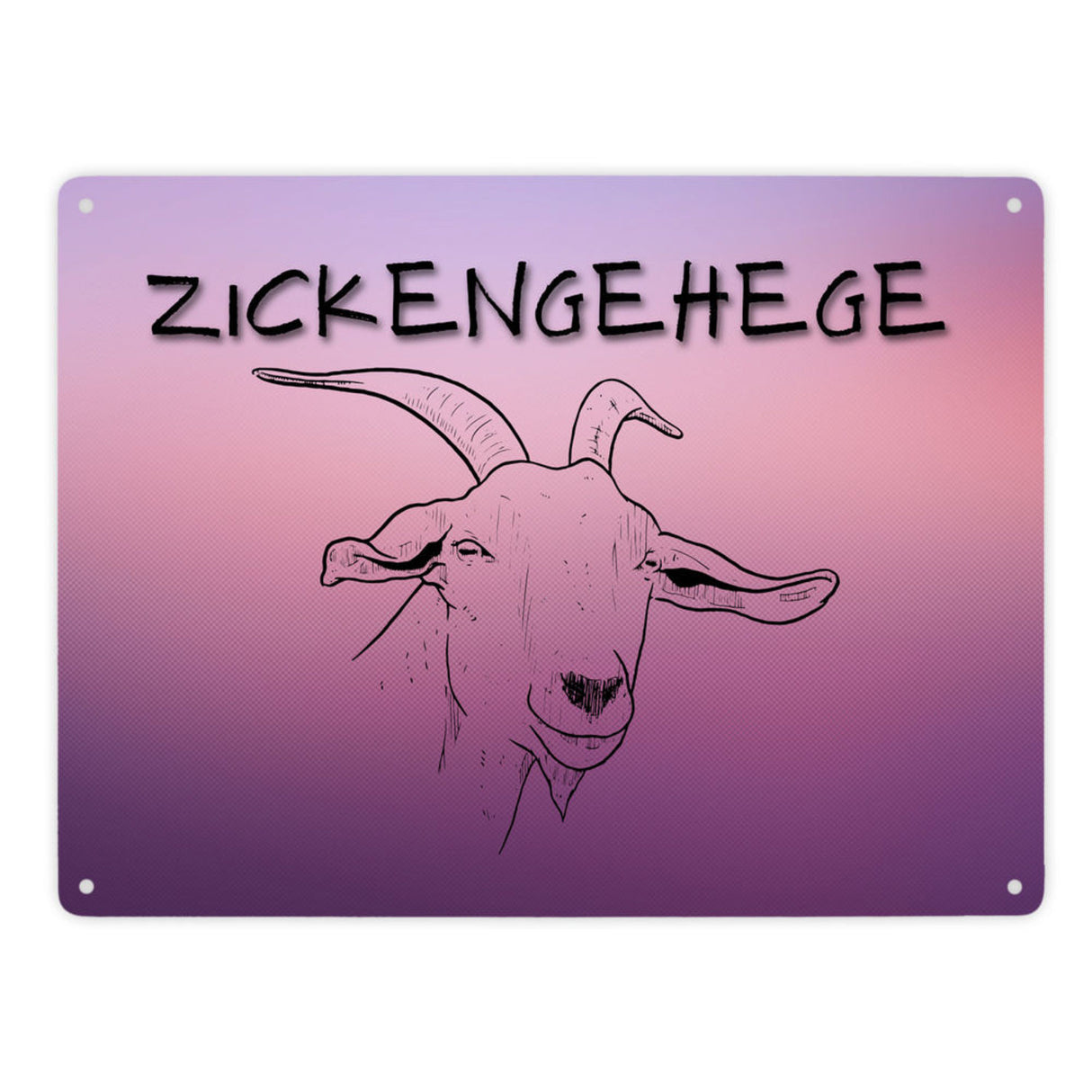 Zickengehege Metallschild in 15x20 cm für deine Tochter in pink