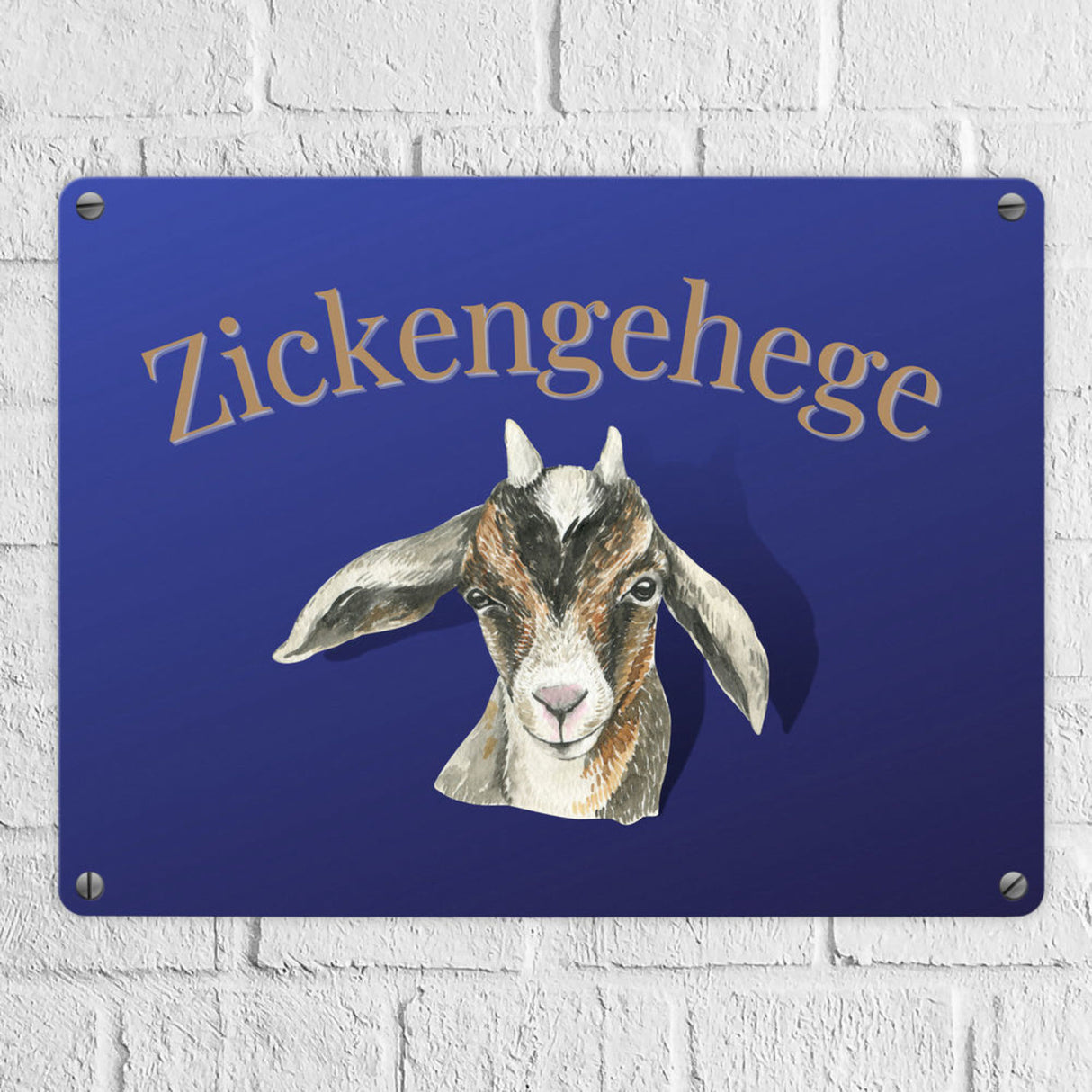 Zickengehege Metallschild in 15x20 cm für deine Tochter in pink