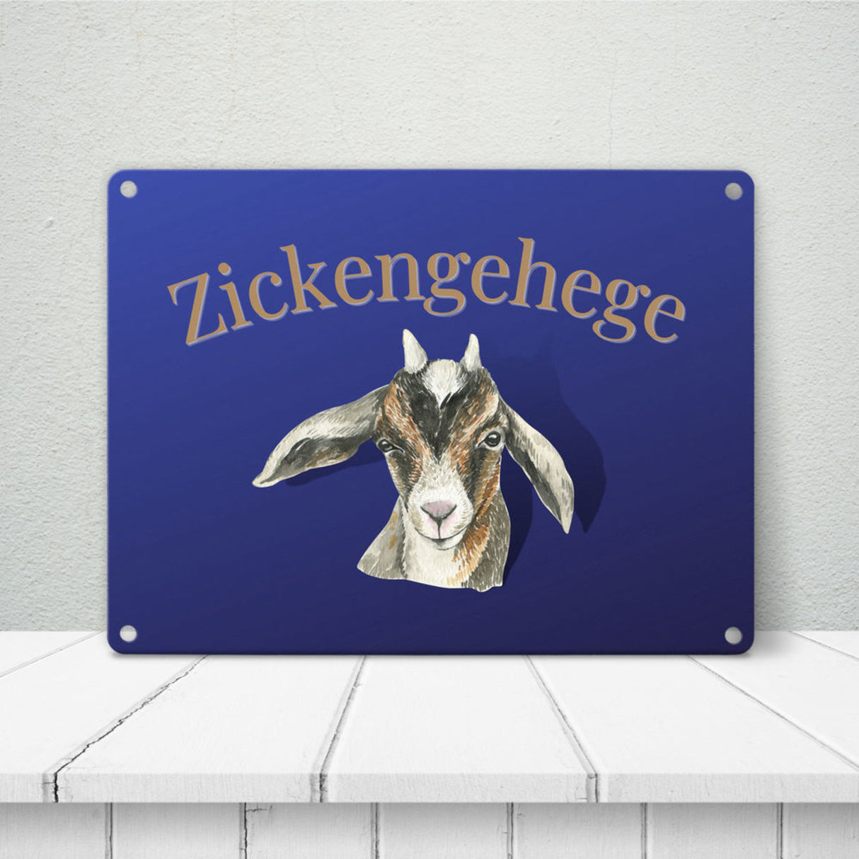 Zickengehege Metallschild in 15x20 cm für deine Tochter in pink