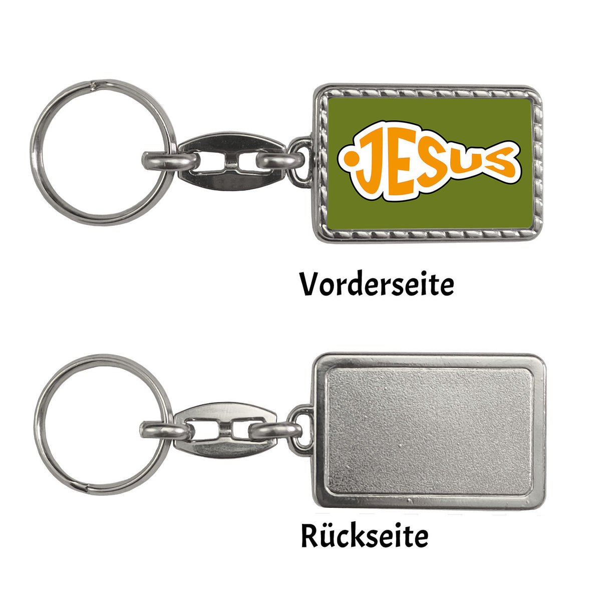 Jesus-Fisch Schlüsselanhänger in dunkelblau zur Konfirmation