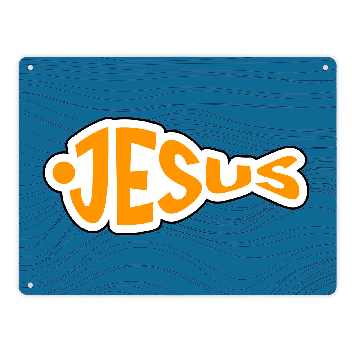 Jesus-Fisch Metallschild in 15x20 cm für Gläubige