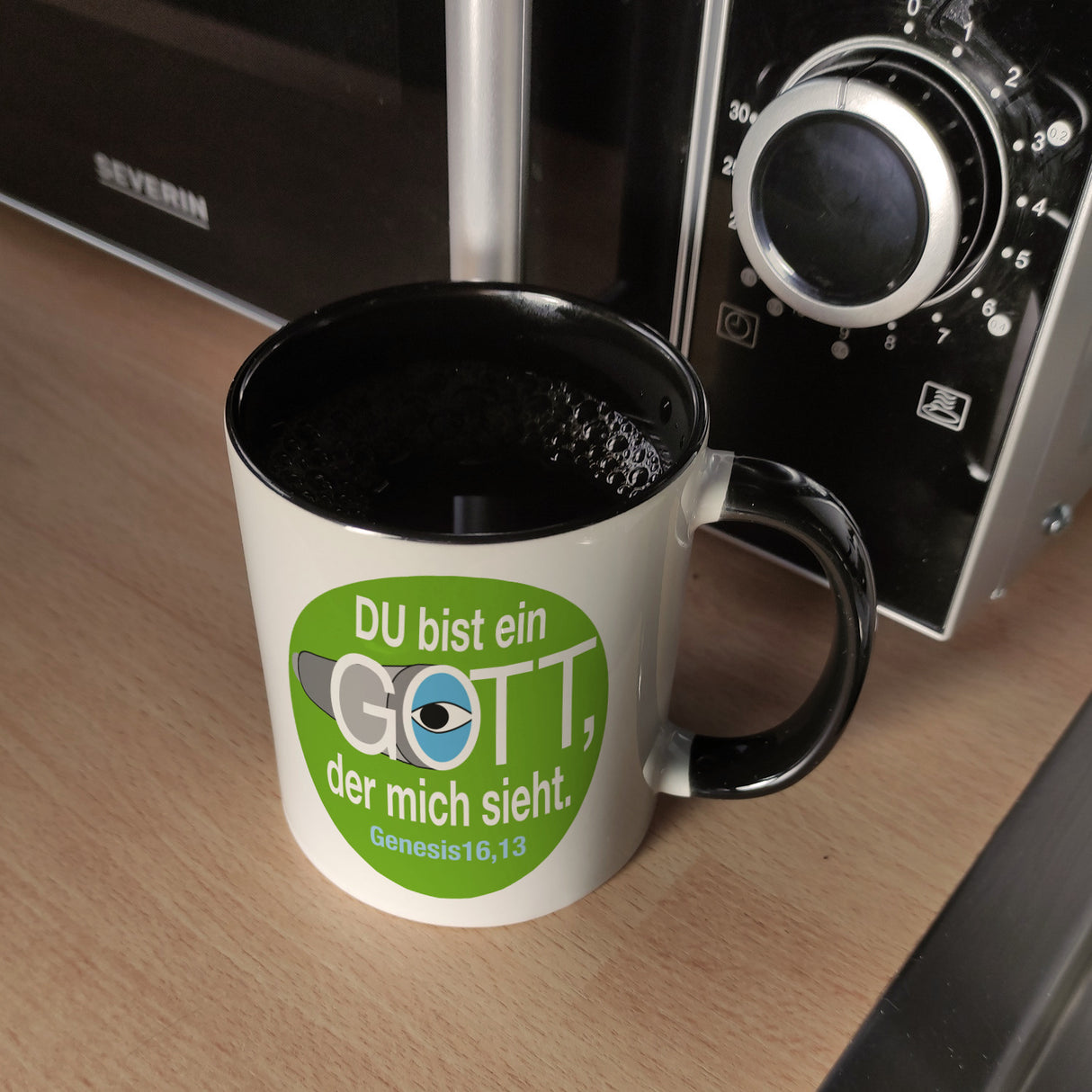 Du bist ein Gott, der mich sieht. Kaffeebecher mit Bibel Zitat