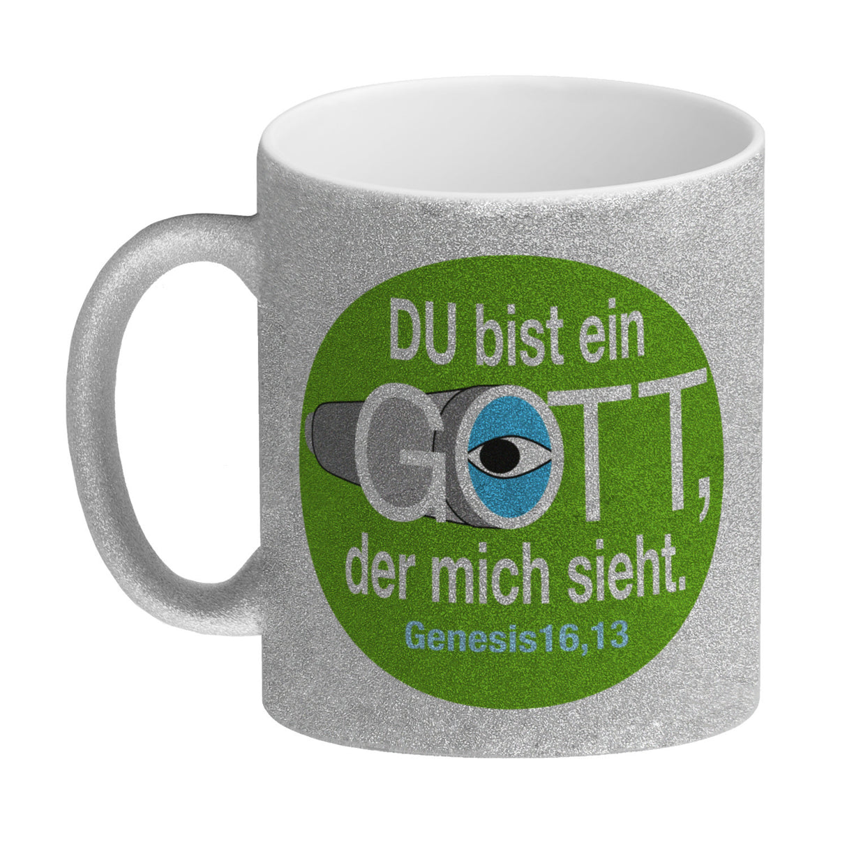 Du bist ein Gott, der mich sieht. Kaffeebecher mit Bibel Zitat