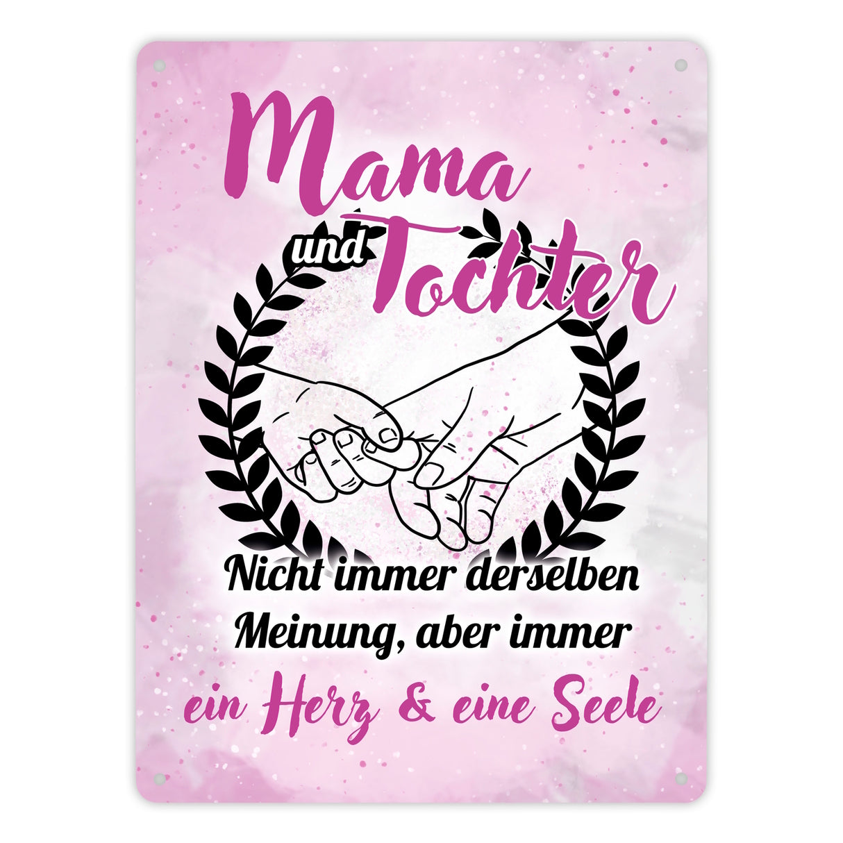 Mama und Tochter - ein Herz & eine Seele Metallschild