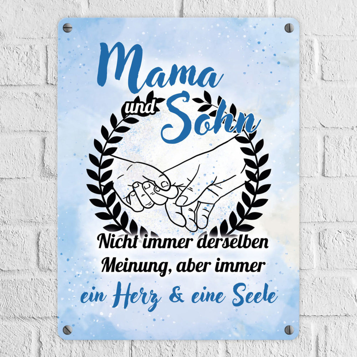 Mama und Tochter - ein Herz & eine Seele Metallschild