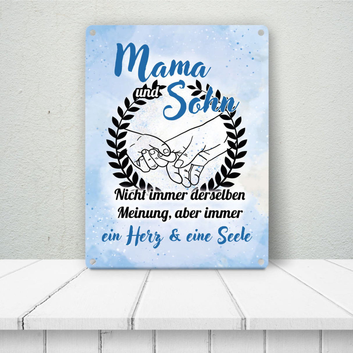 Mama und Tochter - ein Herz & eine Seele Metallschild