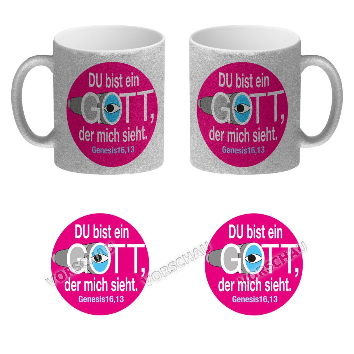 Du bist ein Gott, der mich sieht. Kaffeebecher mit Bibel Zitat