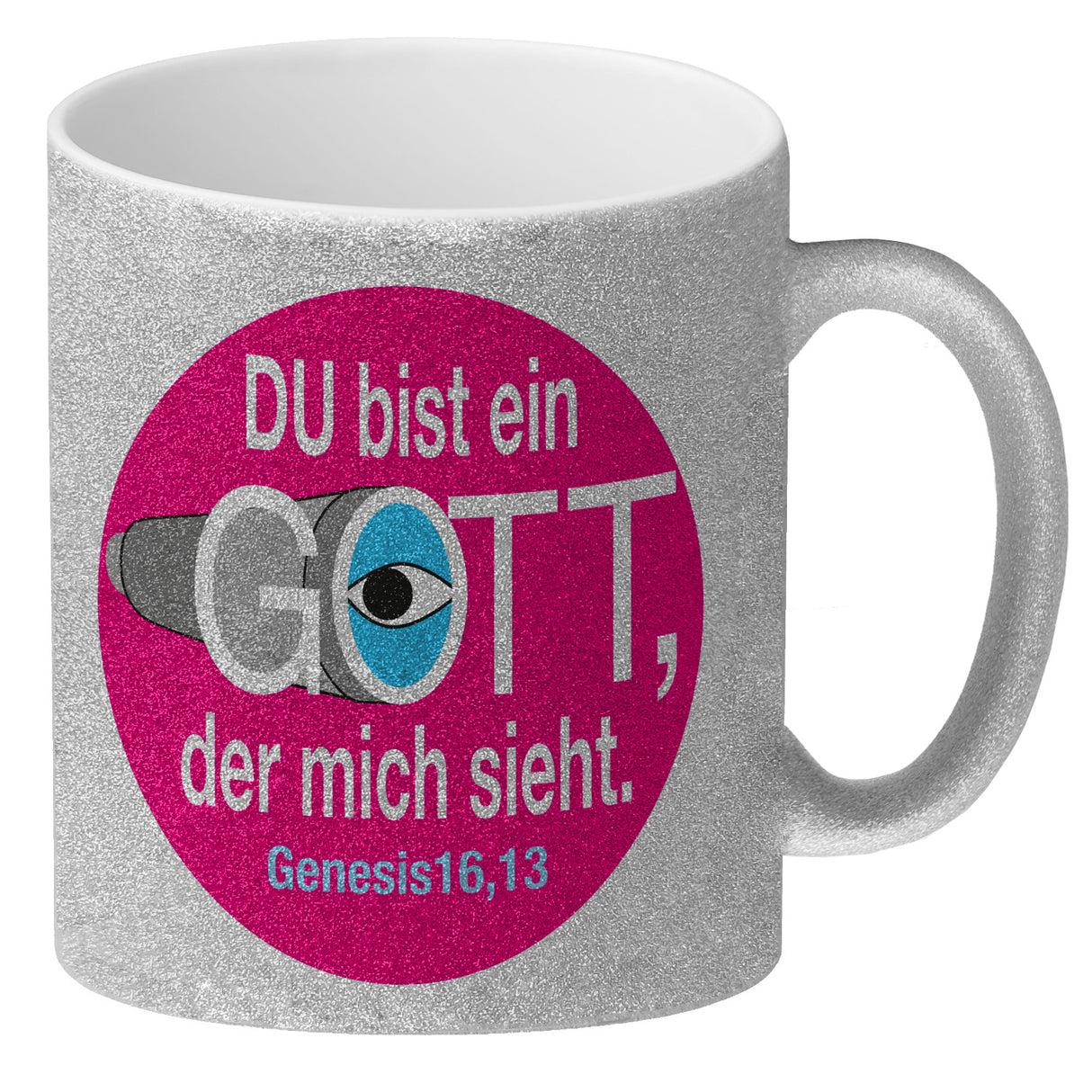 Du bist ein Gott, der mich sieht. Kaffeebecher mit Bibel Zitat