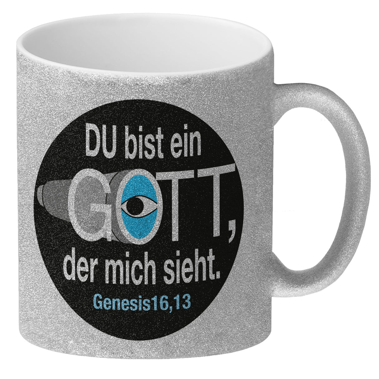 Du bist ein Gott, der mich sieht. Kaffeebecher mit Bibel Zitat