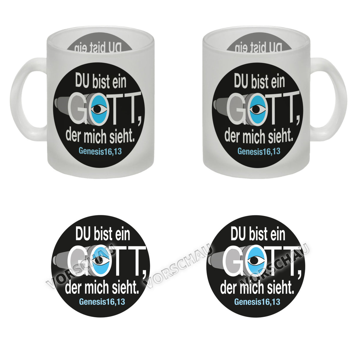 Du bist ein Gott, der mich sieht. Kaffeebecher mit Bibel Zitat