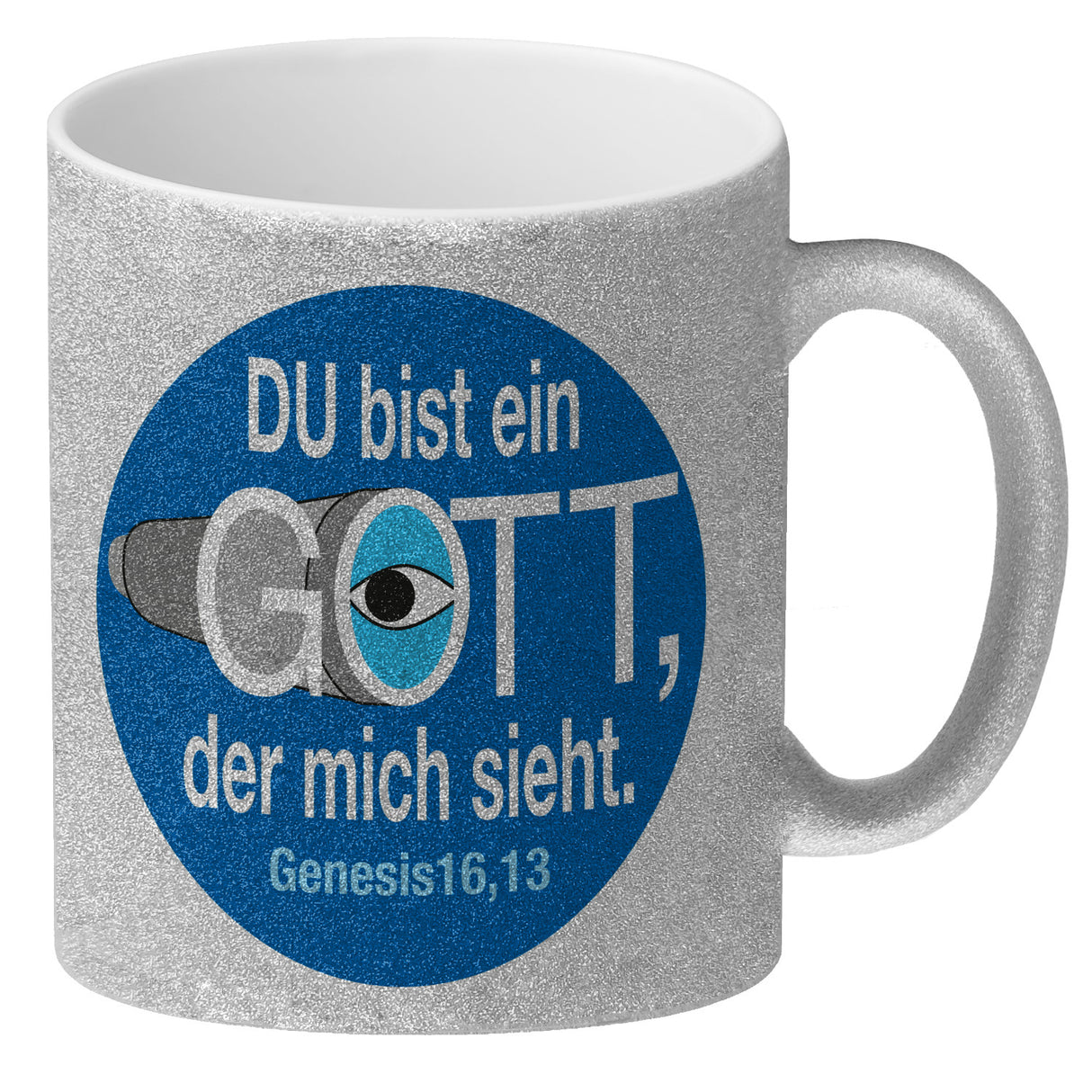 Du bist ein Gott, der mich sieht. Kaffeebecher mit Bibel Zitat
