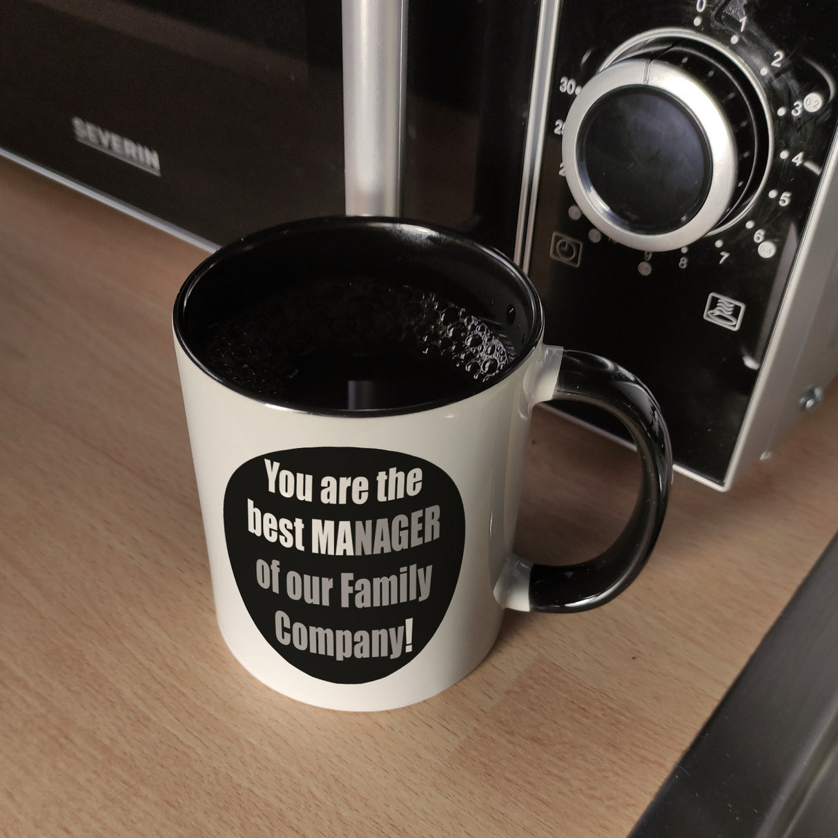 Manager of our Family Kaffeebecher mit Spruch für Mama zum Muttertag