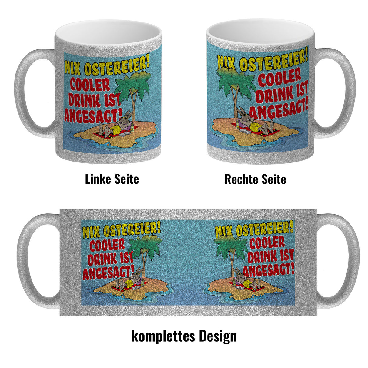 Osterhase im Urlaub Kaffeebecher mit Spruch