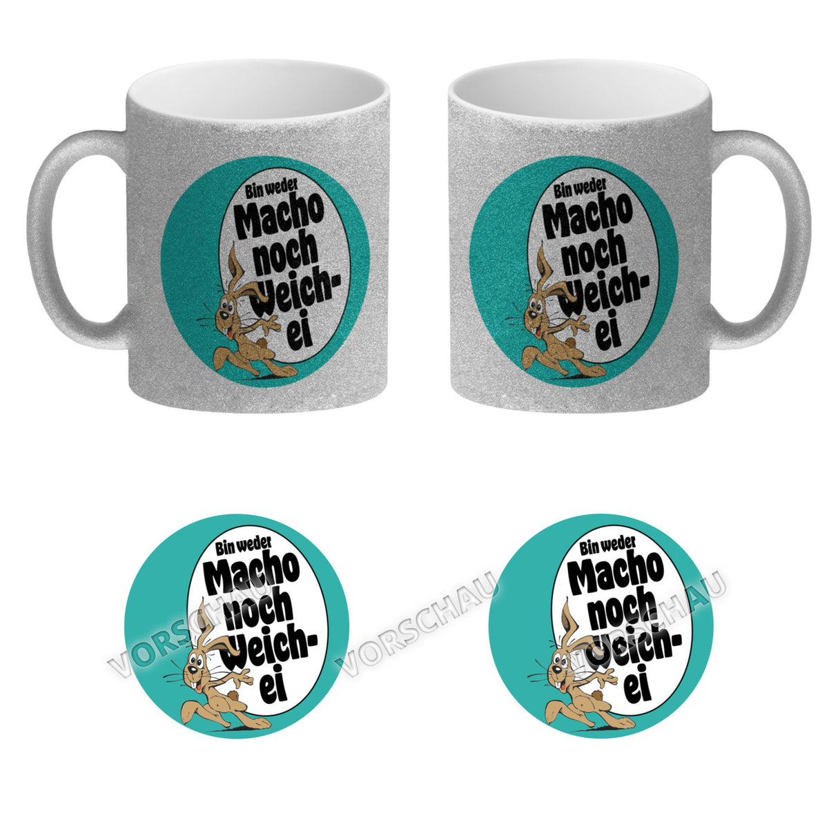 Weder Macho noch Weichei Kaffeebecher mit Osterhase