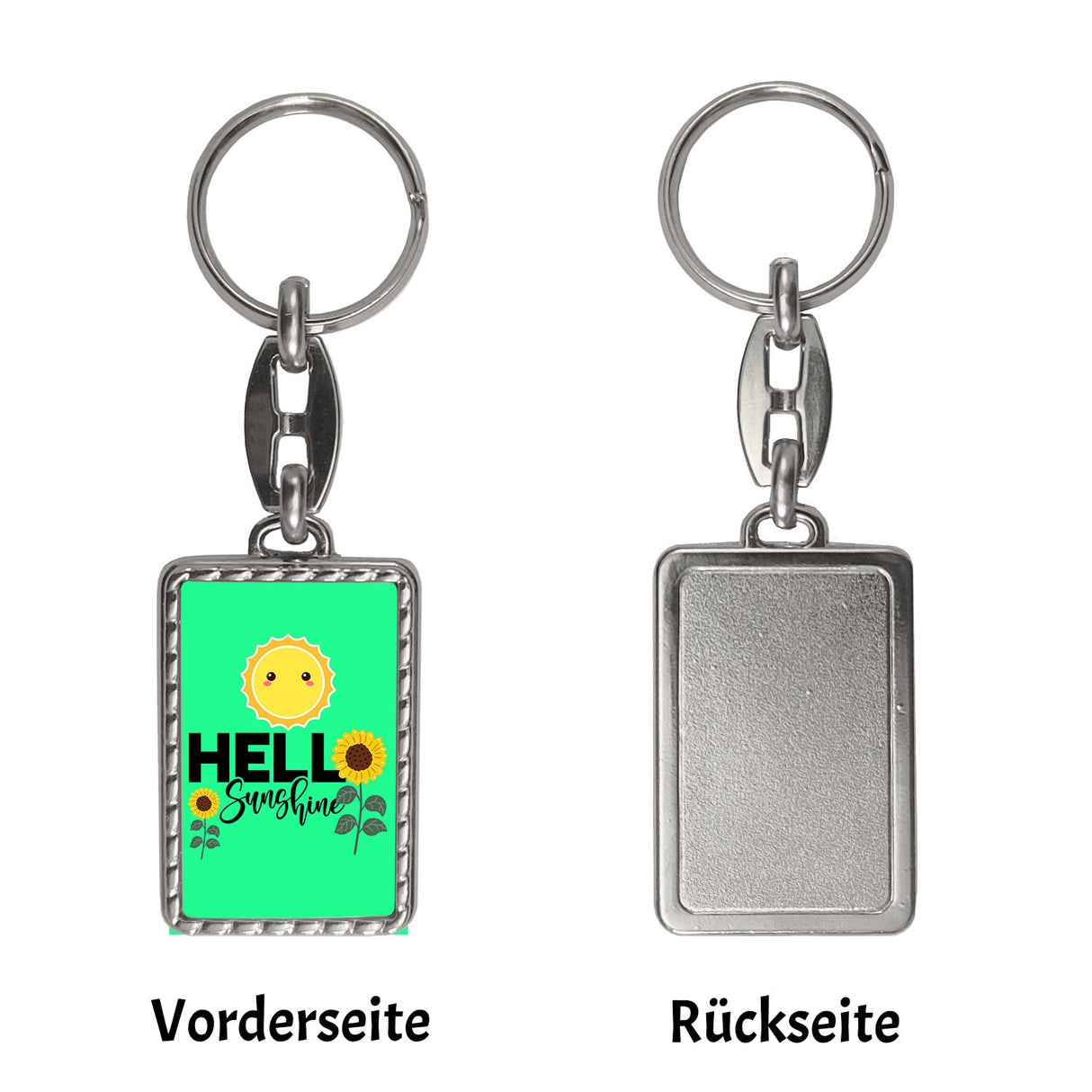Gute Laune Schlüsselanhänger mit Spruch Hello Sunshine