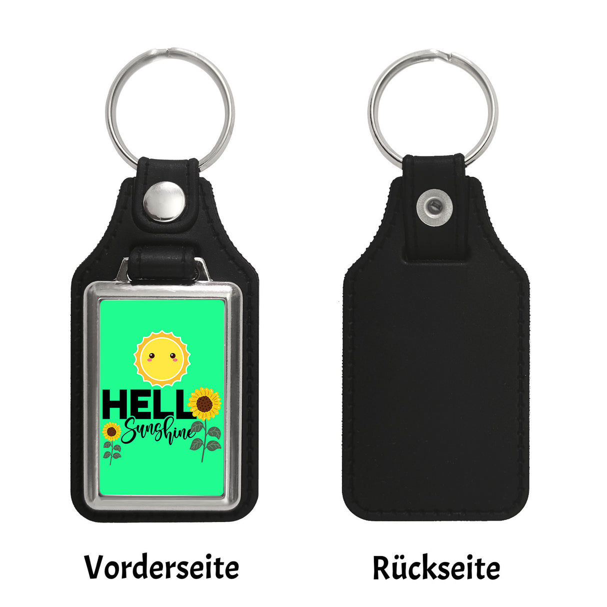 Gute Laune Schlüsselanhänger mit Spruch Hello Sunshine