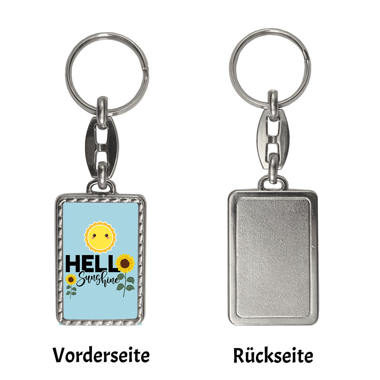 Gute Laune Schlüsselanhänger mit Spruch Hello Sunshine