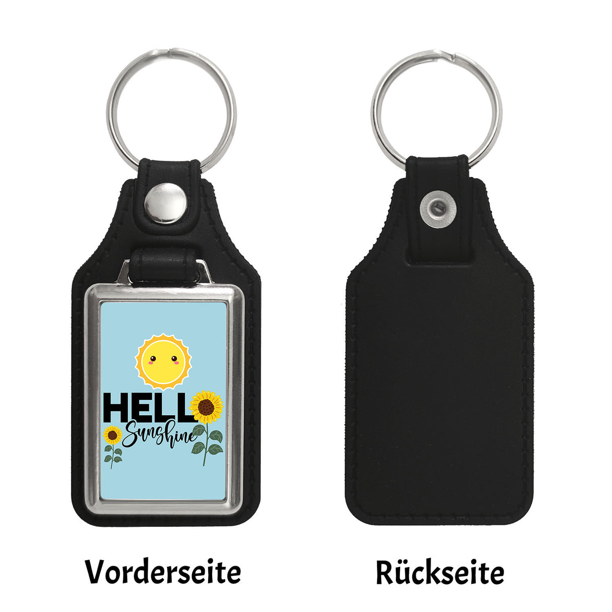 Gute Laune Schlüsselanhänger mit Spruch Hello Sunshine