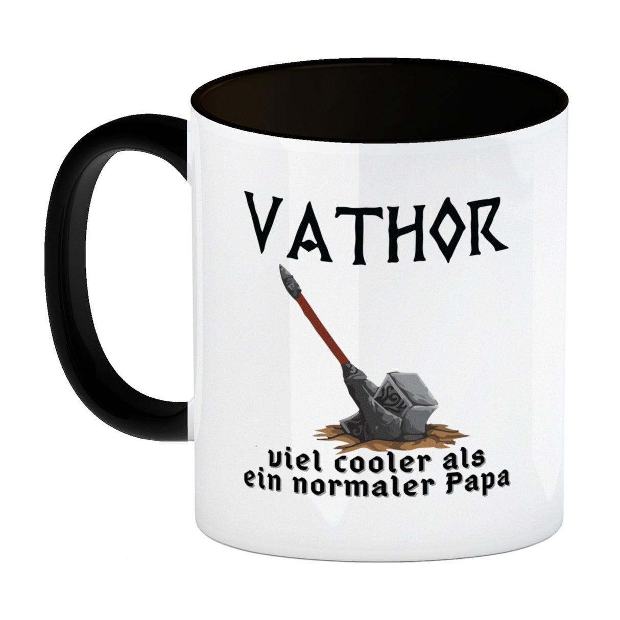 VATHOR Superheld Kaffeebecher mit Hammer und Spruch