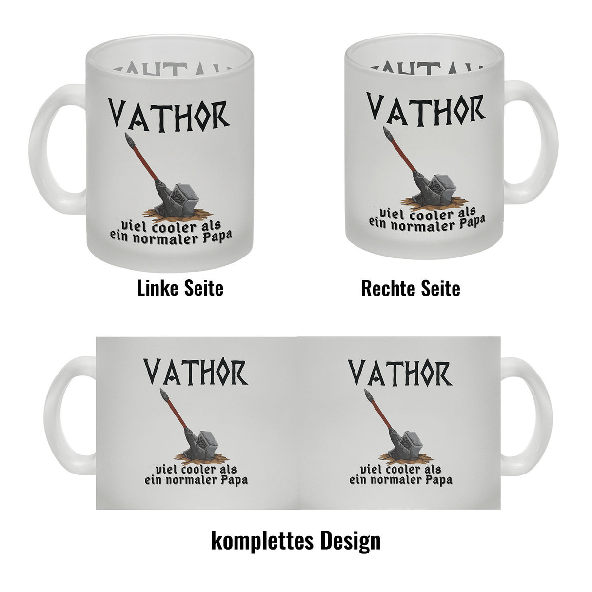 VATHOR Superheld Kaffeebecher mit Hammer und Spruch