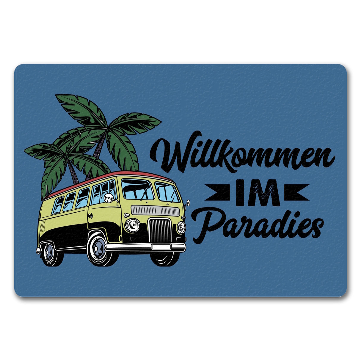 Willkommen im Paradies Campervan Fußmatte in 35x50 cm