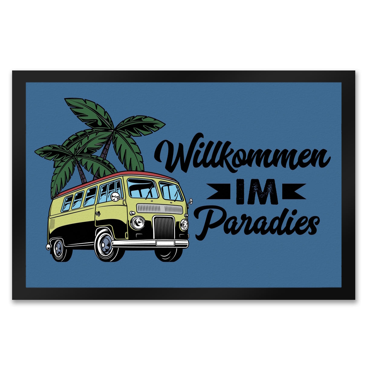 Willkommen im Paradies Campervan Fußmatte in 35x50 cm