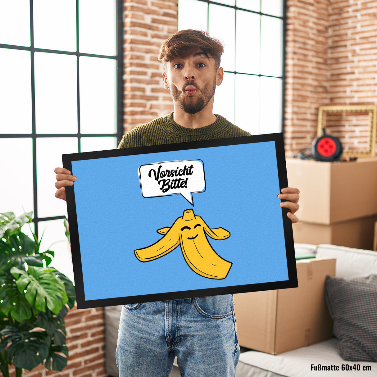 Vorsicht bitte Bananenschale Fußmatte in 35x50 cm