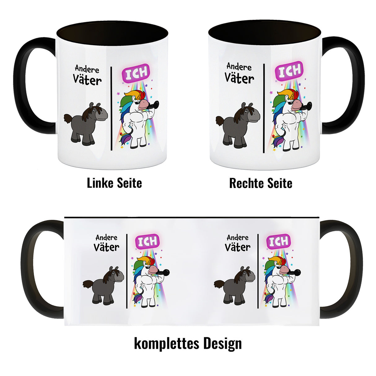 Andere Väter - ICH Kaffeebecher zum Vatertag mit coolem Einhorn