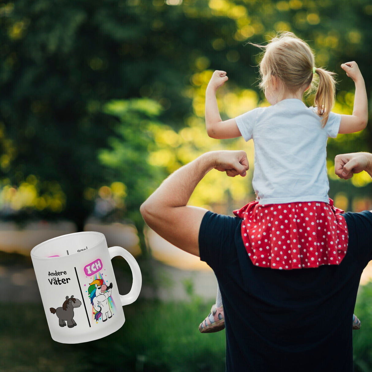 Andere Väter - ICH Kaffeebecher zum Vatertag mit coolem Einhorn