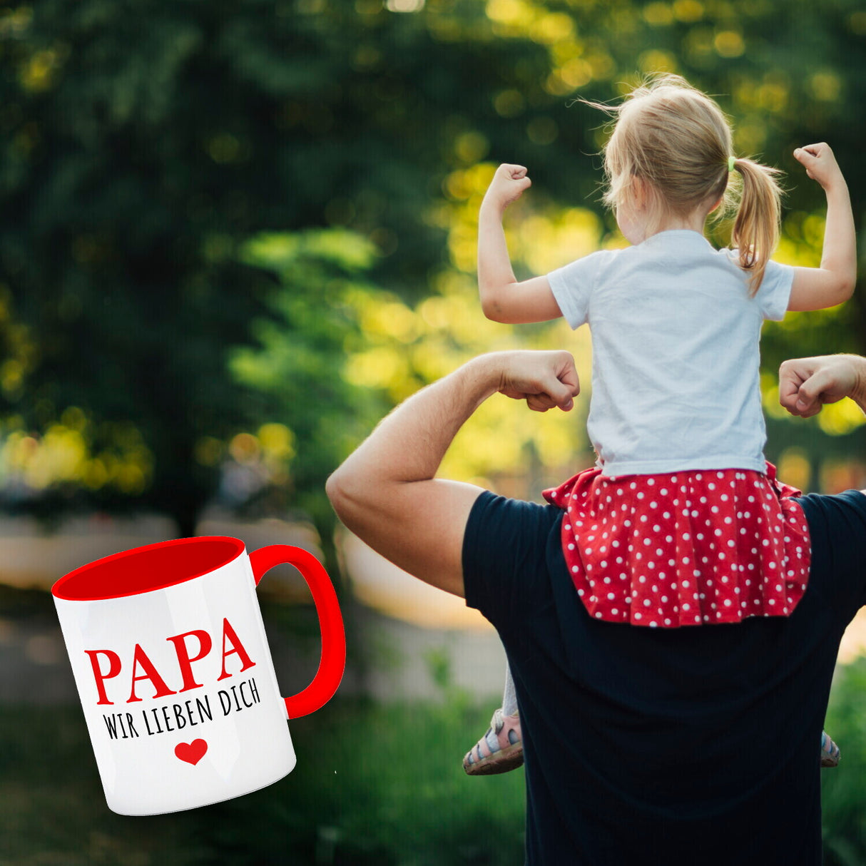 Papa wir lieben dich Kaffeebecher mit Herz