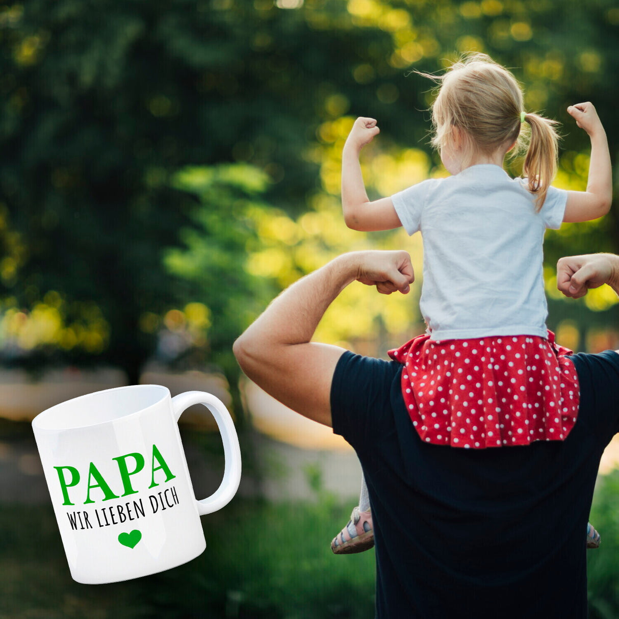 Papa wir lieben dich Kaffeebecher mit Herz