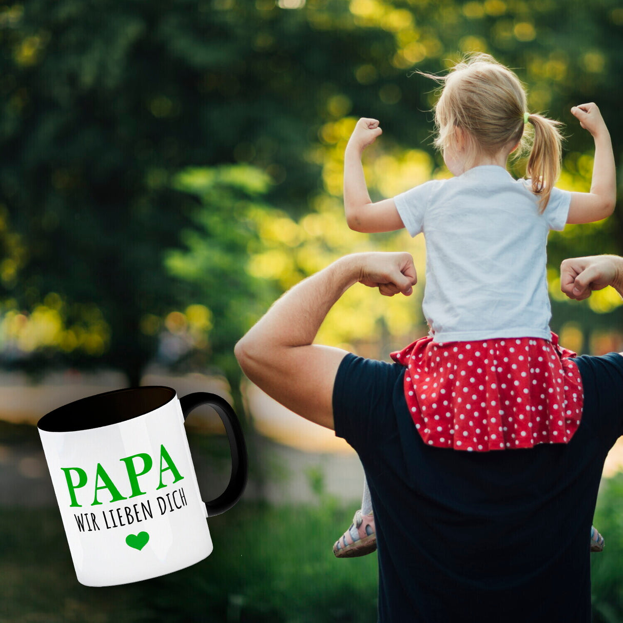 Papa wir lieben dich Kaffeebecher mit Herz