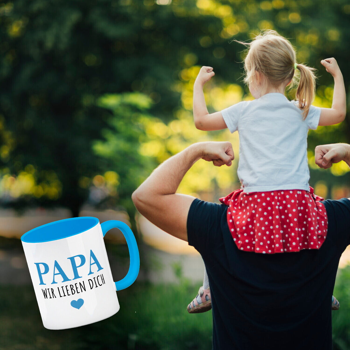 Papa wir lieben dich Kaffeebecher mit Herz