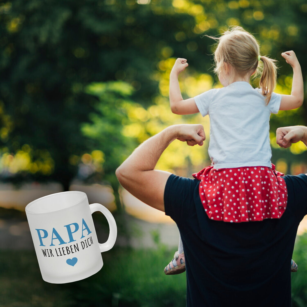 Papa wir lieben dich Kaffeebecher mit Herz
