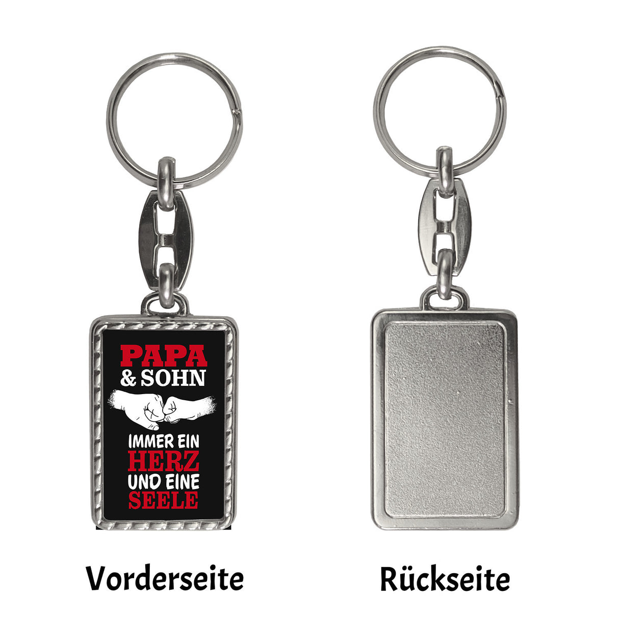 Papa & Sohn ein Herz und eine Seele Schlüsselanhänger mit Spruch