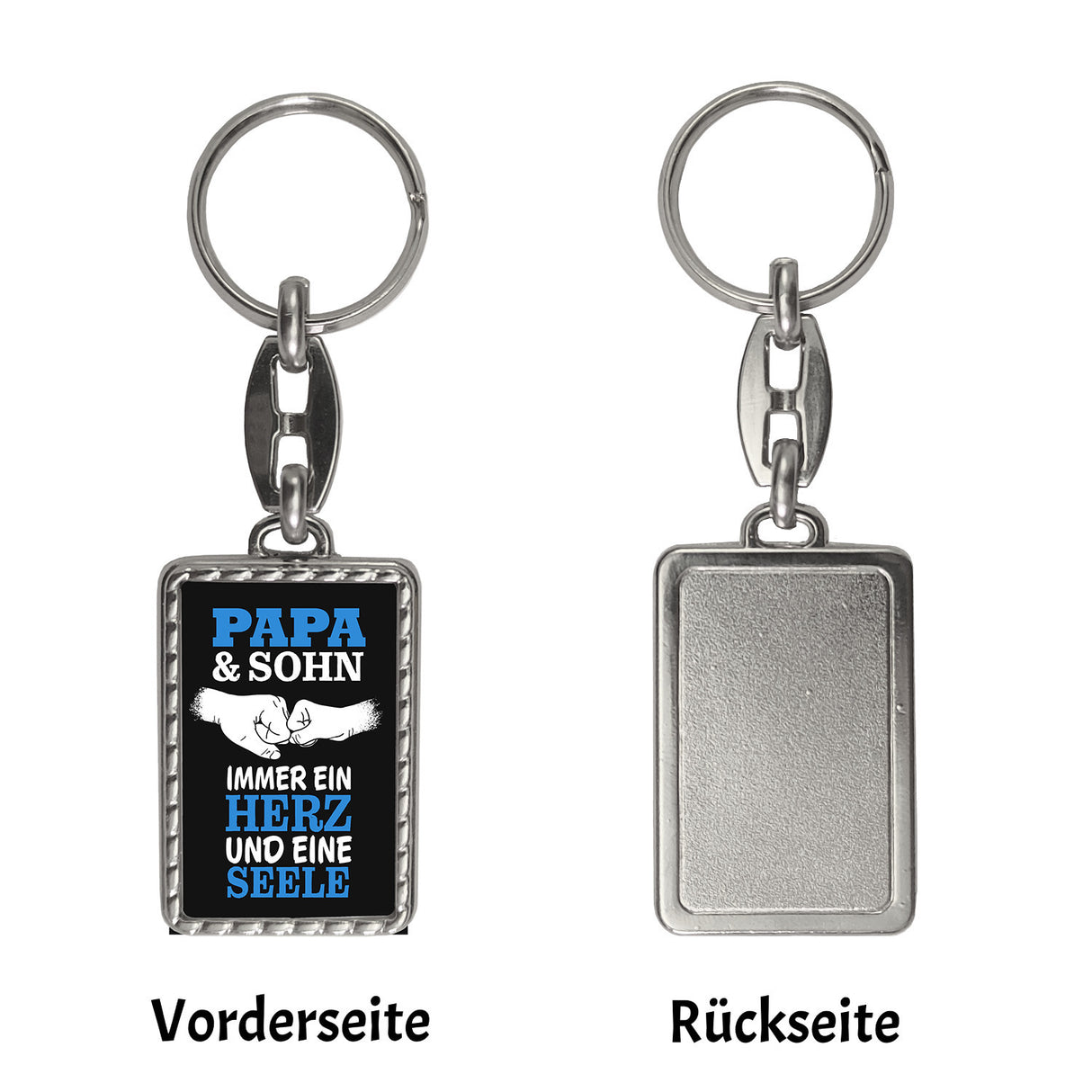 Papa & Sohn ein Herz und eine Seele Schlüsselanhänger mit Spruch