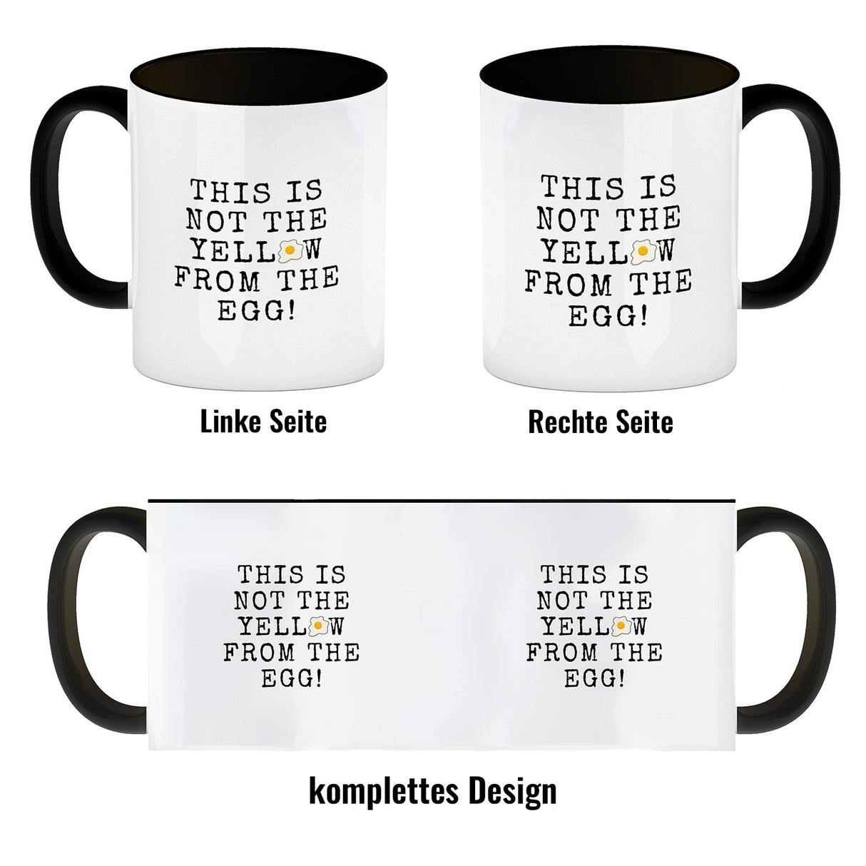 Denglisch Kaffeebecher mit Spruch - This is not the yellow from the egg
