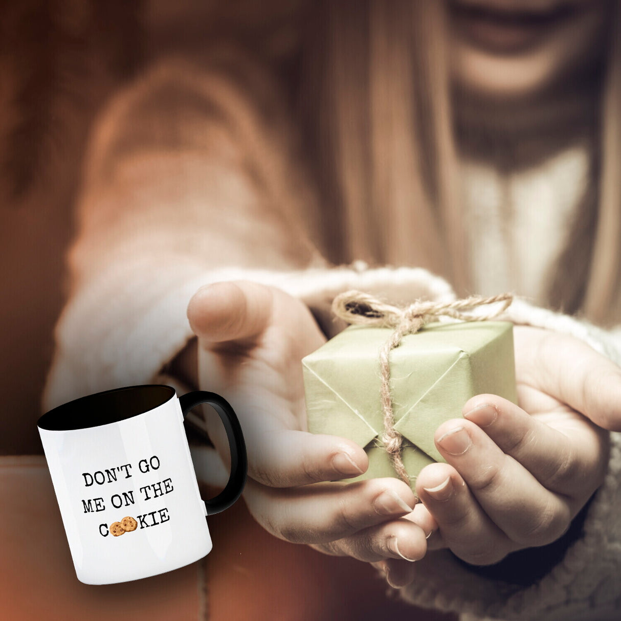Denglisch Kaffeebecher mit Spruch - Don't go me on the cookie