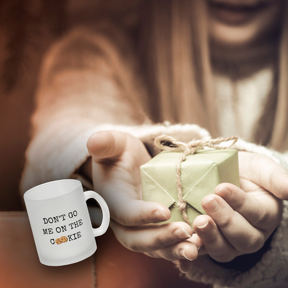 Denglisch Kaffeebecher mit Spruch - Don't go me on the cookie