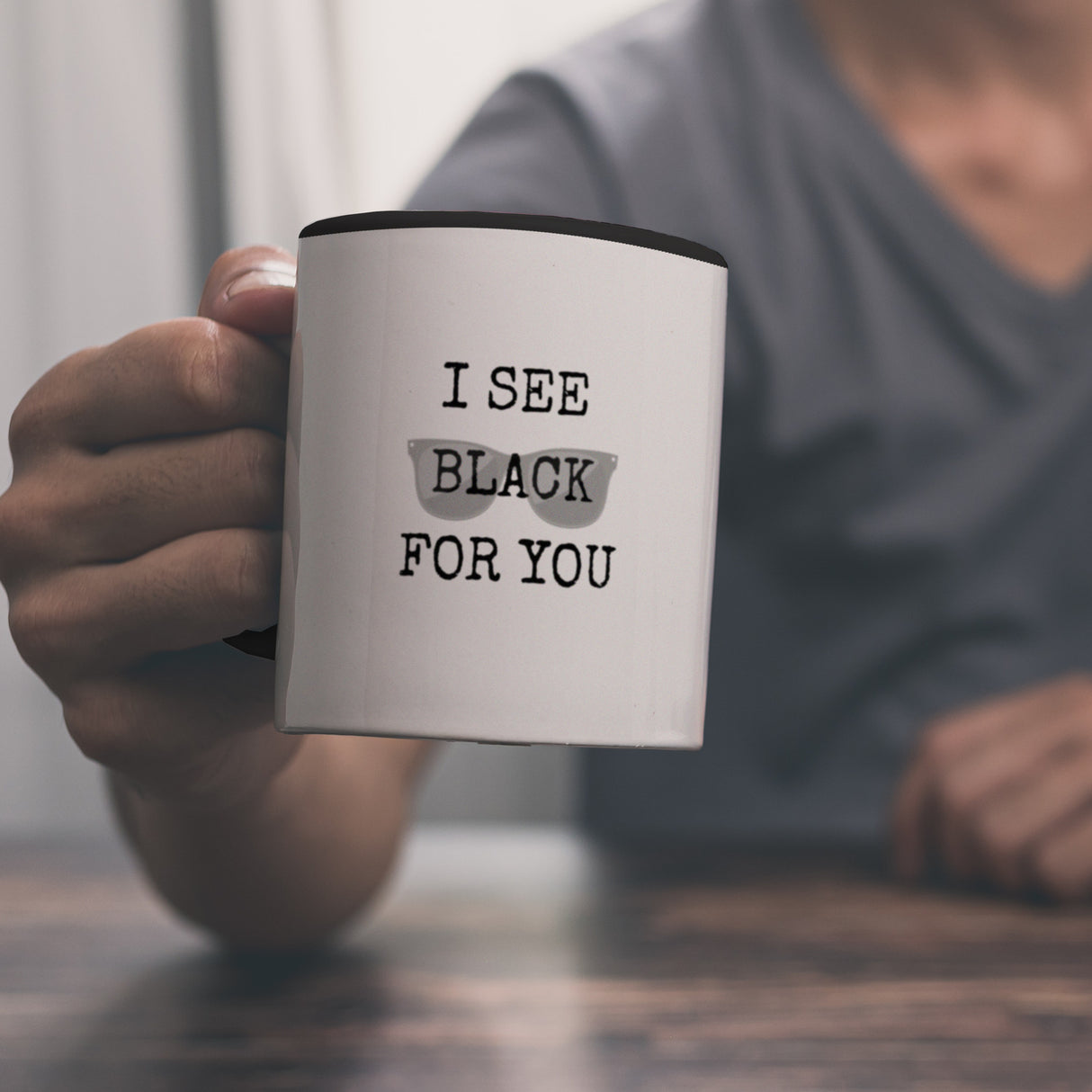 Denglisch Kaffeebecher mit Spruch - I see black for you