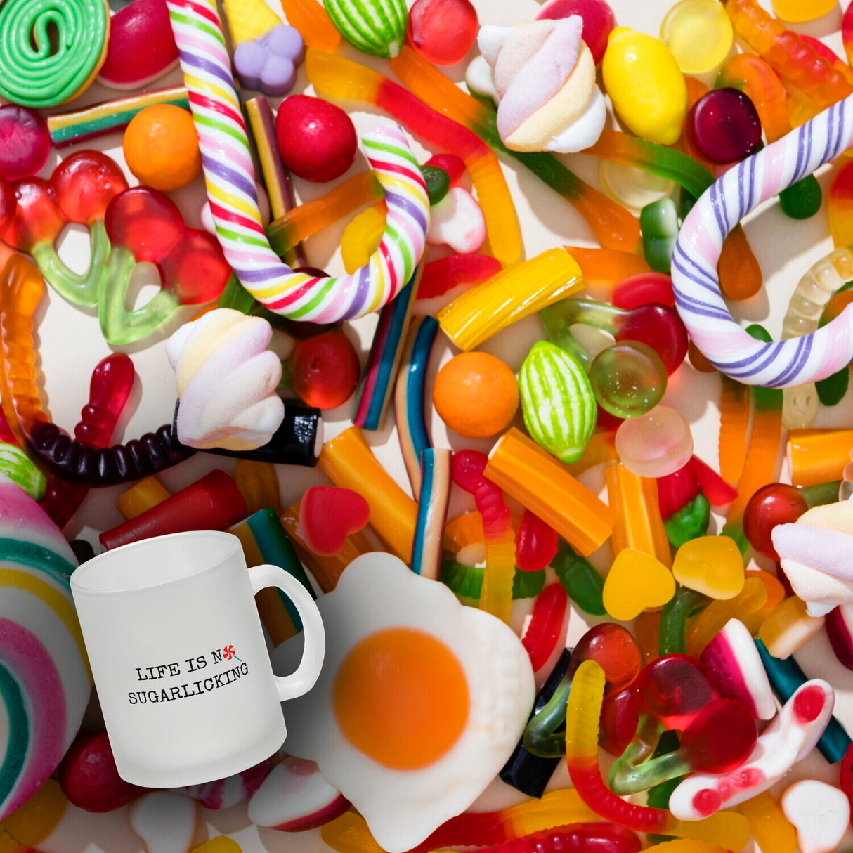Denglisch Kaffeebecher mit Spruch - Life is no sugarlicking