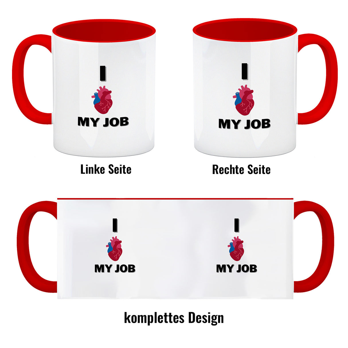 I love my job Krankenhaus Kaffeebecher mit menschlichem Herz