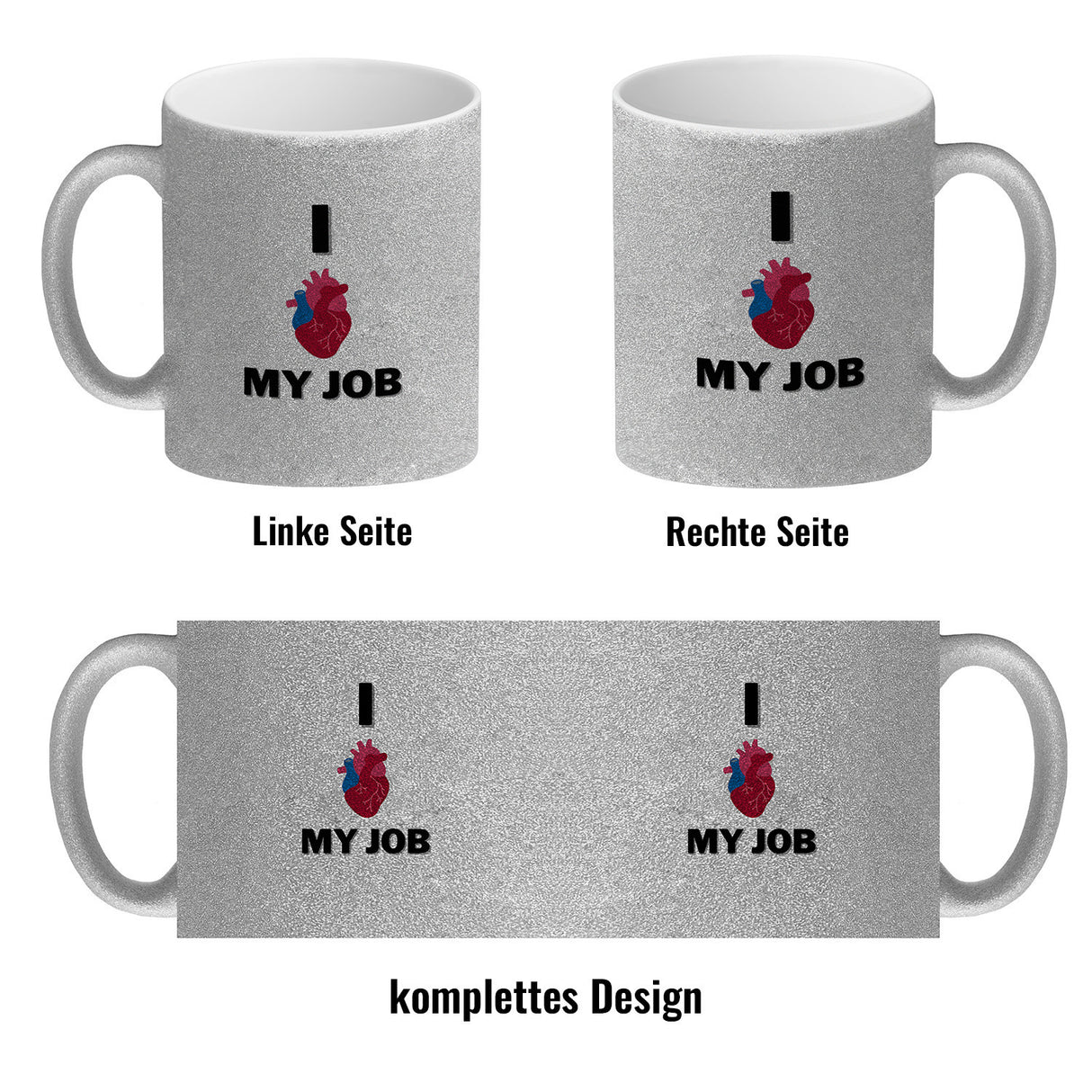 I love my job Krankenhaus Kaffeebecher mit menschlichem Herz