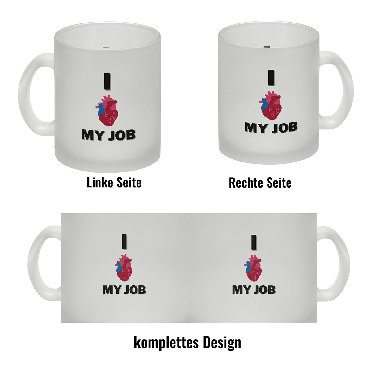 I love my job Krankenhaus Kaffeebecher mit menschlichem Herz