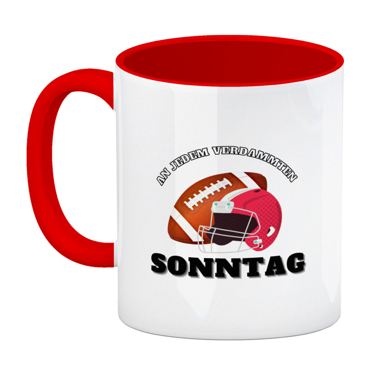 American Football Kaffeebecher mit Spruch An jedem verdammten Sonntag